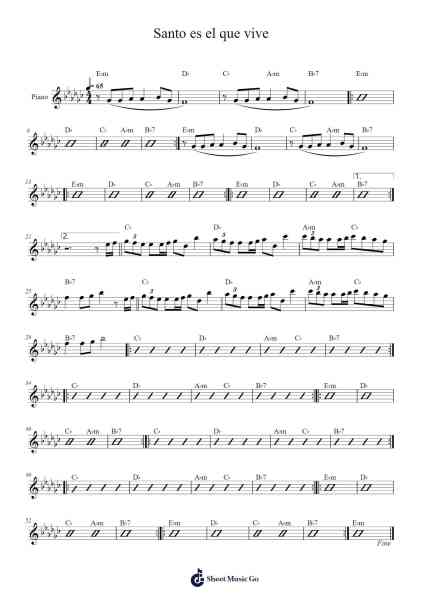 Santo es el que vive Sheet Music by Unknown author-Arr.Egcon Maxlie