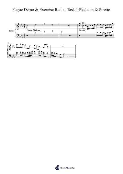 Fugue Demo & Exercise Task 1: Skeleton & Stretto Sheet Music by Frank Paul-Arr.Sibylmos Fordridge