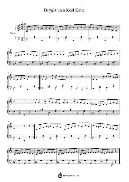Beyglz un a Kesl Kave Sheet Music by Prosciutto.Parma-Arr.Wattle