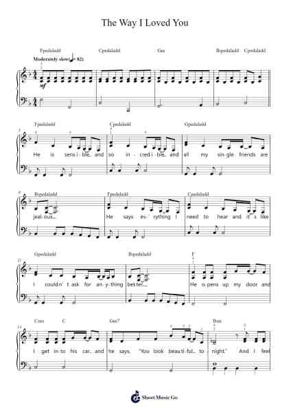 The Way I Loved You Sheet Music by Taylor Swift-Arr.Dempdes