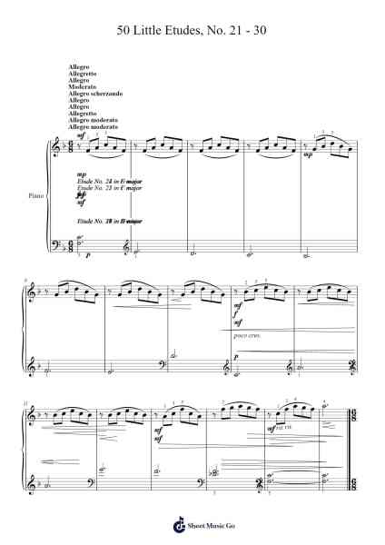 50 Little Etudes, No. 21-30 Sheet Music by Isaak Berkovich-Arr.Bropy