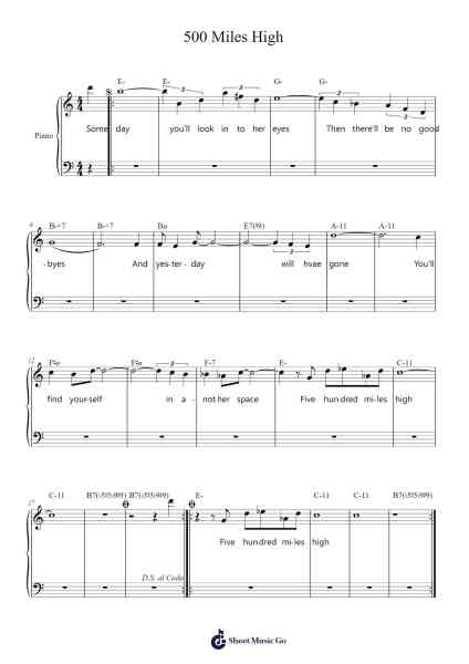 500 Miles High Sheet Music by Chick Corea-Arr.Aumeo Glennrine