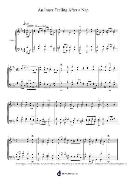 An Inner Feeling After a Nap Notas de música por Faithelip-Arr.Cyncer Raeh