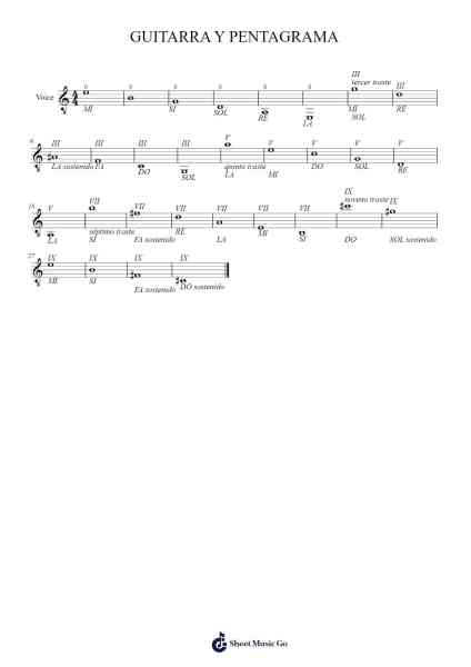GUITARRA Y PENTAGRAMA Sheet Music by Juan M. Olguin-Arr.Lambken Bespag