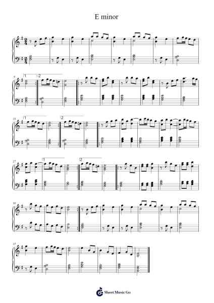 E minor Sheet Music by Ilse-Arr.Leifclaire Frankbrooke