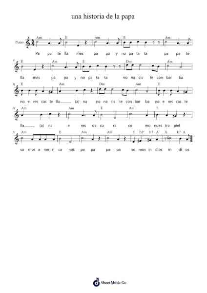una historia de la papa Sheet Music by Kepliz Cookekin-Arr.Jecie Youngjean
