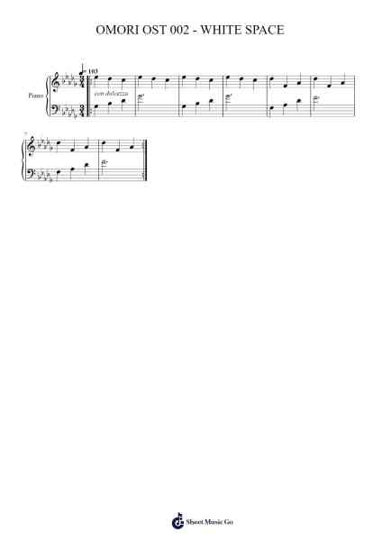 OMORI OST 002 - WHITE SPACE Sheet Music by Jami Lynne-Arr.Holmesmax