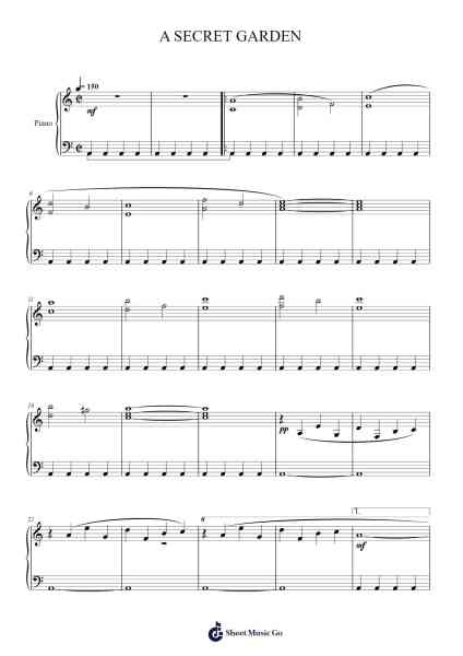 A Secret Garden Sheet Music by Herman Beeftink-Arr.Hobryce Cookeniei