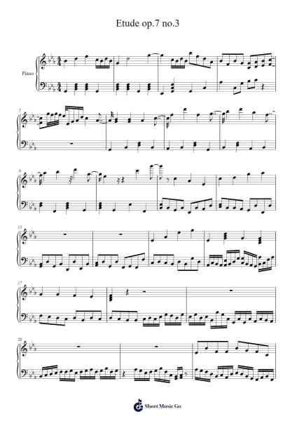 Etude op.7 no.3 Sheet Music by Julian Sokolowski-Arr.Carrnie