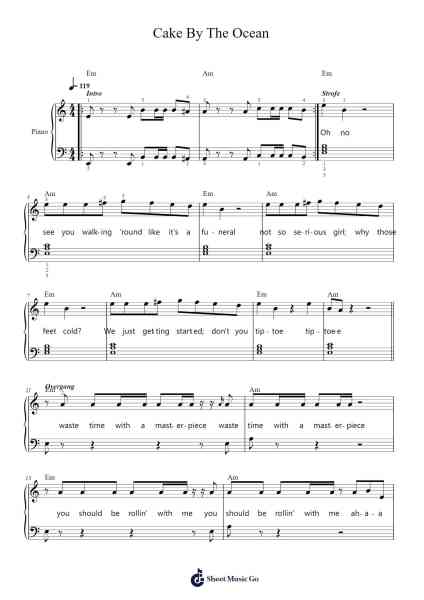 Cake By The Ocean Sheet Music by DNCE-Arr.Yorkkim