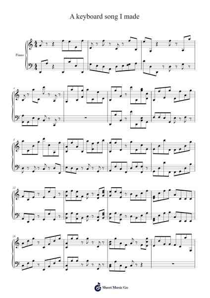 A keyboard song I made Sheet Music by Chaglan Earlbby-Arr.Atkuk