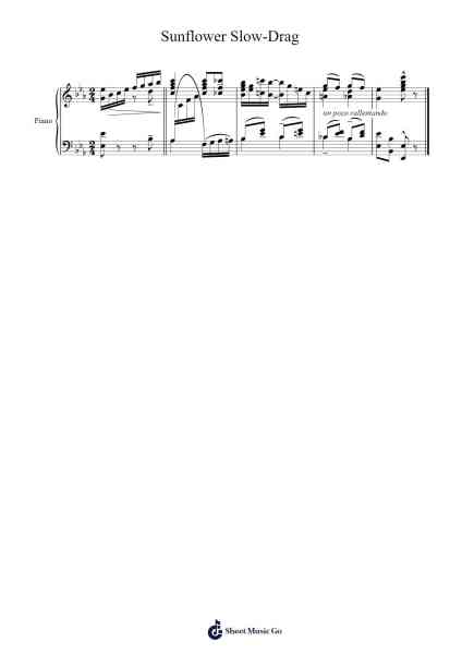 Coda for Sunflower Slow-Drag Sheet Music by Scott Joplin-Arr.Louann Bonpe
