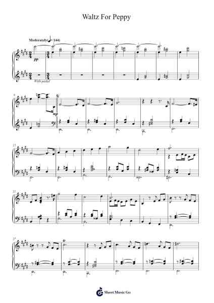 Waltz For Peppy Sheet Music by Ludovic Bource-Arr.Thompps