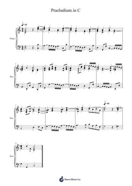 Praeludium in C Sheet Music by Friedrich Wilhelm Zachow-Arr.Diapenn