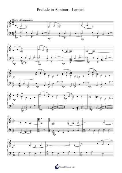 Prelude in A minor - Lament Sheet Music by undefined-Arr.Kyleyy
