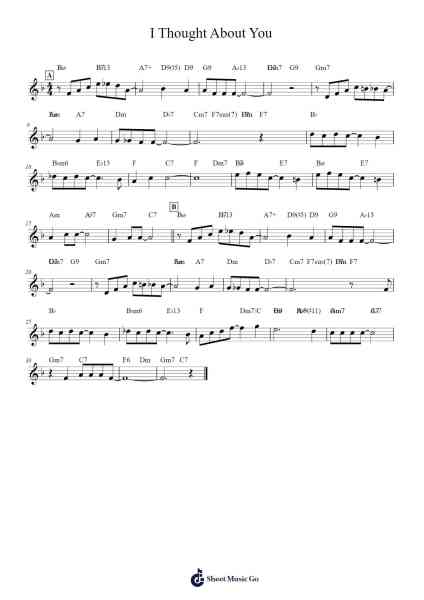 I Thought About You Sheet Music by Jimmy Van Heusen/Johnny Mercer-Arr.Chauburne Fowblair