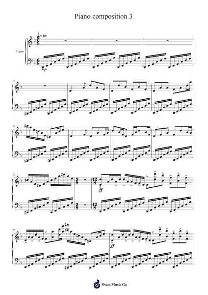 Piano composition 3 Sheet Music by Miles Merrill-Arr.Hulking Chilmund