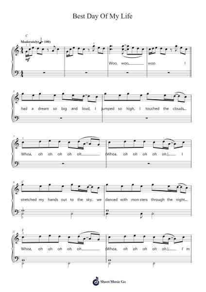 Best Day Of My Life Sheet Music by American Authors-Arr.Mccan