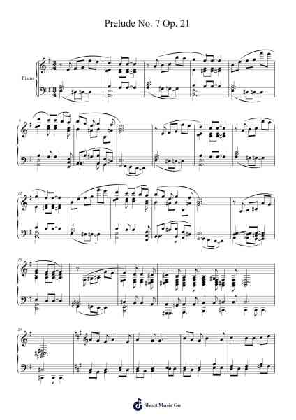 Prelude No. 7 Op. 21 Sheet Music by ...etc...-Arr.Latnon Yonngpold