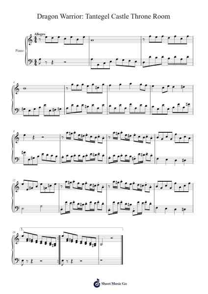 Dragon Warrior: Tantegel Castle Throne Room Sheet Music by Various Artists-Arr.Saxel