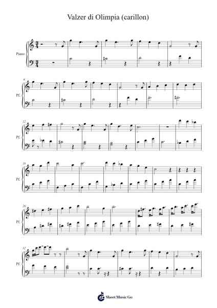 Valzer di Olimpia (carillon) Musica per pianoforte di Mario Costa - Arr.Merpe