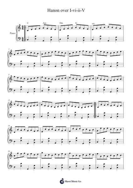 Hanon over I-vi-ii-V Sheet Music by Michael L. Carroll-Arr.Faulkvy