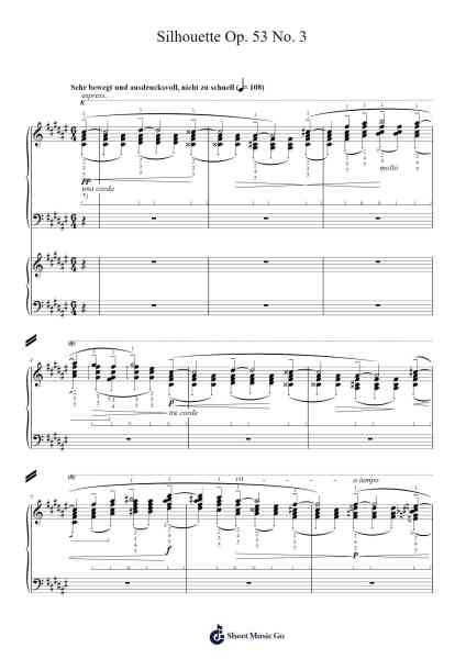 Silhouette Op. 53 No. 3 Musica per pianoforte di Max Reger - Arr.Abralph Strares