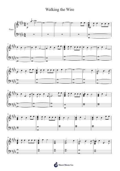 Walking the Wire Sheet Music by Imagine Dragons-Arr.Pullamb