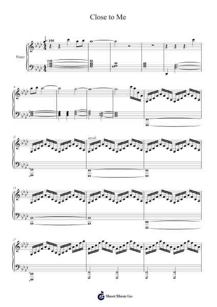 Close to Me Sheet Music by Sabrepulse-Arr.Mauddam Linddice