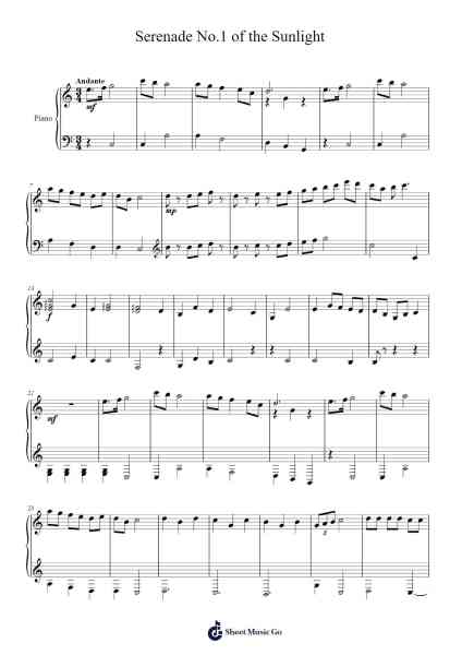Serenade No. 1 "of the Sunlight" Sheet Music by Rebecca Preston-Arr.Blithephne