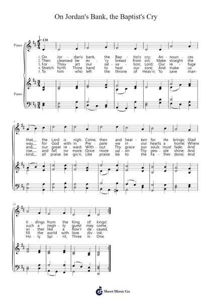 On Jordan's Bank, the Baptist's Cry Sheet Music by Michael Praetorius-Arr.Denre