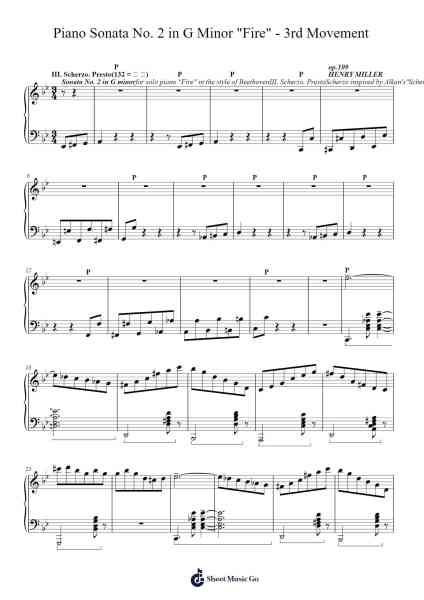 Piano Sonata No. 2 in G Minor "Fire" - 3rd Movement 樂譜由 undefined - 編曲 Manreade