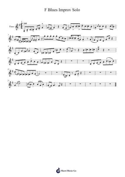 F Blues Improv Solo Sheet Music by Joseph Chapa-Arr.Rareade Zoelotte