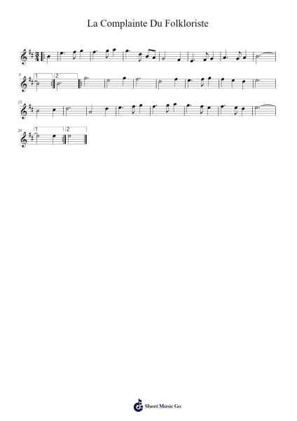 La Complainte Du Folkloriste Sheet Music by f0lk-Arr.Orcolm