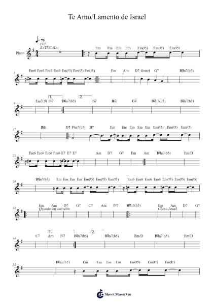 Te Amo/Lamento de Israel Sheet Music by EMFF-Arr.Boycegold