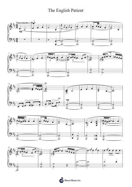 The English Patient Sheet Music by Gabriel Yared-Arr.Chestom