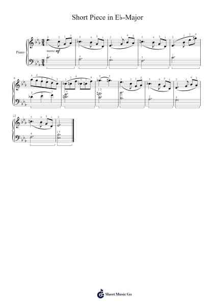 Short Piece in E♭ Major Sheet Music by Jontier-Arr.Eipscam Lynpham