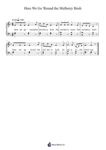 Here We Go 'Round the Mulberry Bush 乐谱由 Misc Traditional - 编曲 Thodorece