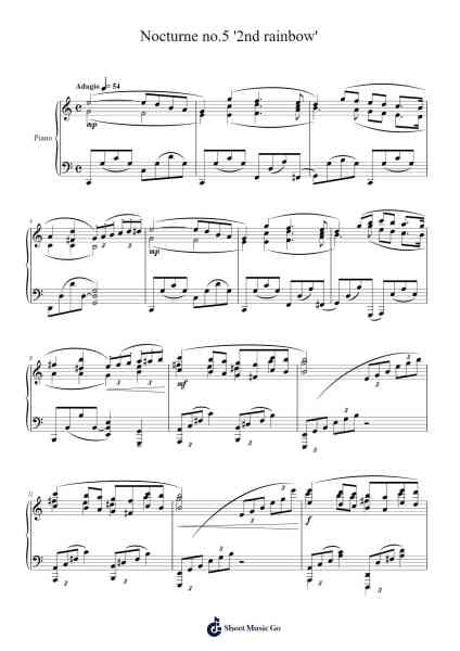 Nocturne No. 5 "2nd Rainbow" Sheet Music by 신비-Arr.Holmesney Cliffcol