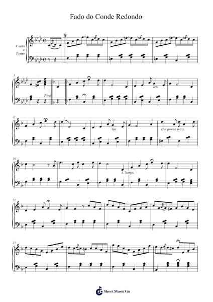 Fado do Conde Redondo Sheet Music by Vasco de Macedo-Arr.Derlian Sumeo