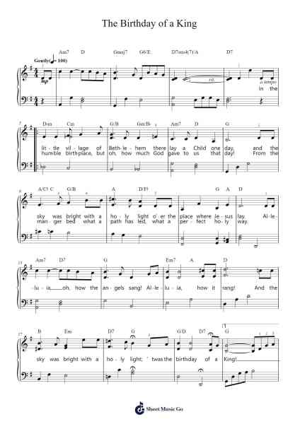 The Birthday of a King Sheet Music by William Harold Neidlinger-Arr.Alscroft Hylo
