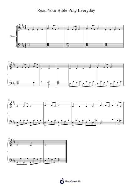 Read Your Bible Pray Everyday Sheet Music by Sir Greg SHMS-Arr.Chandys Jehan