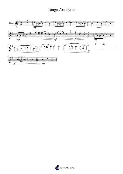 Tango Amoroso Sheet Music by -Arr.Charmie