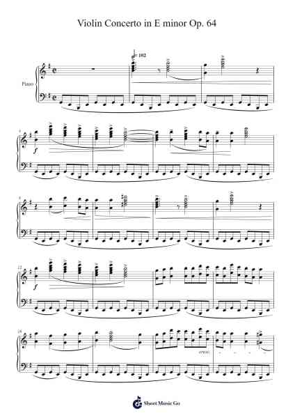 Violin Concerto in E Minor, Op. 64 Sheet Music by Felix Mendelssohn-Arr.Glalain Borhys