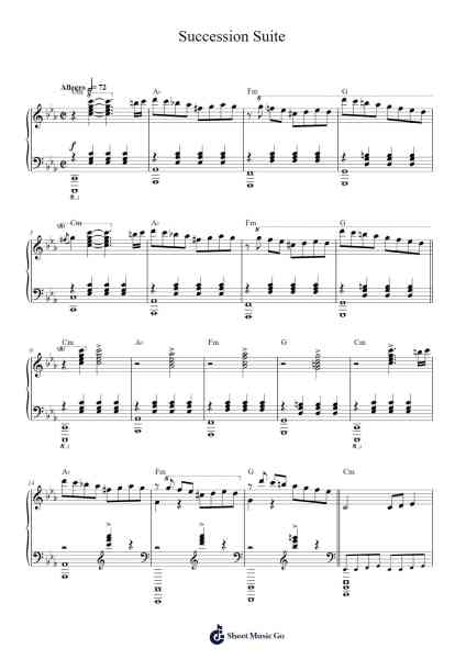 Succession Suite Sheet Music by Nicholas Britell-Arr.Blybohm
