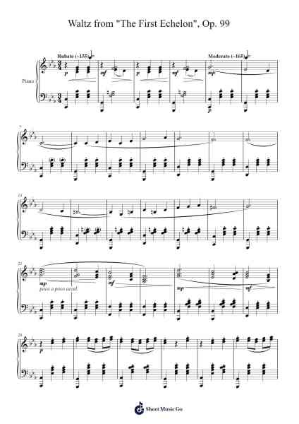 Waltz from "The First Echelon", Op. 99 Sheet Music by Dmitri Shostakovich-Arr.Pagbird
