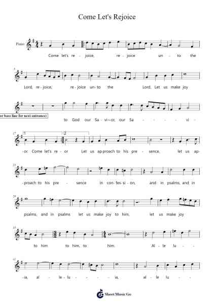 Come Let's Rejoice Sheet Music by John Amner-Arr.Vogtyves
