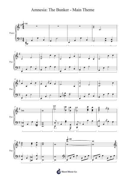 Amnesia: The Bunker - Main Theme Sheet Music by Mikko Tarmia-Arr.Sanprice