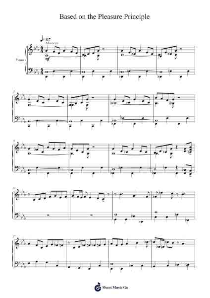 Based on the Pleasure Principle Sheet Music by Toursbur-Arr.Gibkes