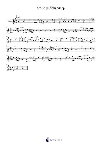 Smile In Your Sleep Sheet Music by -Arr.Geward Mansloyd